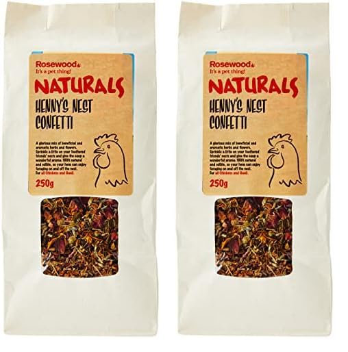 Rosewood Naturals Henny's Nest Confetti 250g for Chickens and Quail,Natural (Pack of 2)