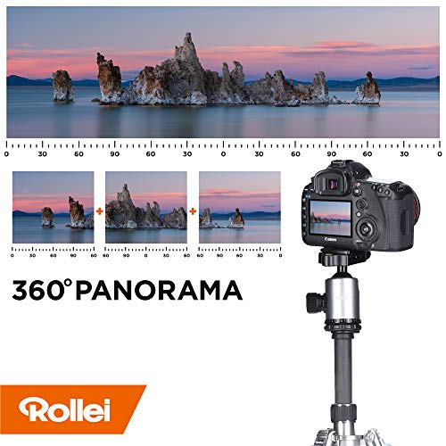 Rollei Allrounder Trépied Titane – 164cm I Trepied Leger pour Votre Appareil Photo et Camera Video I Interchangeable en…