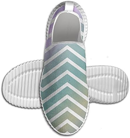 Fashion Men's Free Breathable Running Shoes Zigzag Pattern Stripes Abstract Art Mesh Soft Sole