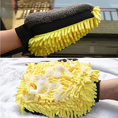 Car Wash Mitt 12 X 8 Inch Extra Large Size Winter Waterproof Premium Chenille Microfiber
