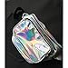 CHAOM Women Laser Waist Bag Waterproof Shiny Neon Fanny Bag Bum Bag Beach Purse (Silver)