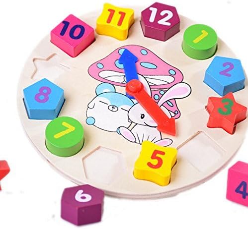 Live Direct Wooden blocks toys Digital Geometry Clock Children's Educational toy for baby boy and girl gift