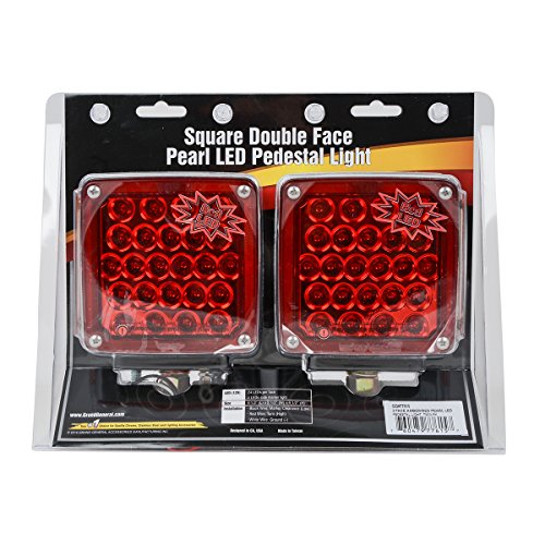 Grand General 77615 LED Pedestal Light (Square Double Faced Dual Function Amber/Red Pearl in Twin Pack)