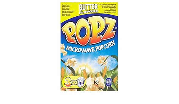 Popz Microondas Palomitas De Mantequilla 3 X 90g: Amazon.es ...