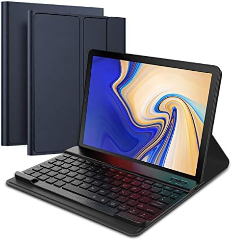 Samsung Galaxy Tab S4 10.5 inch T830 T835 Tablet Keyboard Leather Case Set Wireless USA Keyboard Tablet Protector Blue