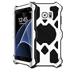 Galaxy S7 Edge Case,MK2 Series Luxury Aluminum Alloy Protective Case, Metal Bumper Armor Aluminum Shockproof Military Heavy Duty Protector Case Cover for Samsung Galaxy S7 Edge (White)
