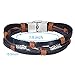 Zhenhui Handmade Vintage Mens Womens Leather Wrap Wrist Band Brown Black Bracelets with Stainless Steel Clasp Pack of 2 Pcs