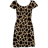 CowCow Womens Brown And Yellow Giraffe Spotted Short Sleeve Dress