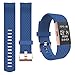 Wearlizer Compatible with Charge 2 Bands Accessories Silicone Strap Replacement Charge 2 Special Edition Lavender Rose Gold Buckle Blue