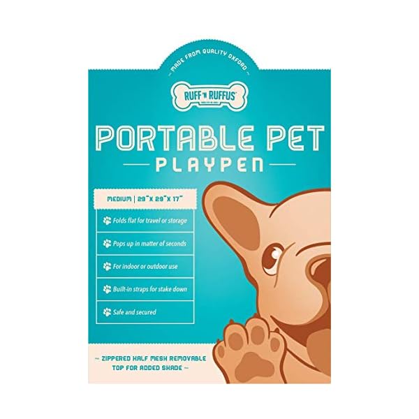 Ruff ‘N Ruffus Portable Foldable Pet Playpen + FREE Carrying Case