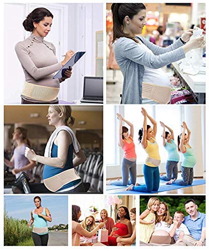 Maternity Belt - Pregnancy Support Belt, Adjustable Belly Band for Prenancy, Breathable Abdominal Binder, Back Support, Beige
