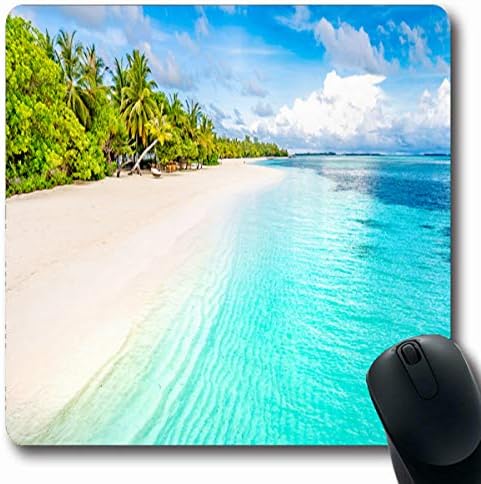 LifeCO Computer Mousepads Cruise Paradise Tropical Island Beach Luxury Tourism Sand for Summer Vacation Holiday Destination Oblong Shape 7.9 x 9.5 Inches Oblong Gaming Mouse Pad Non-Slip Rubber