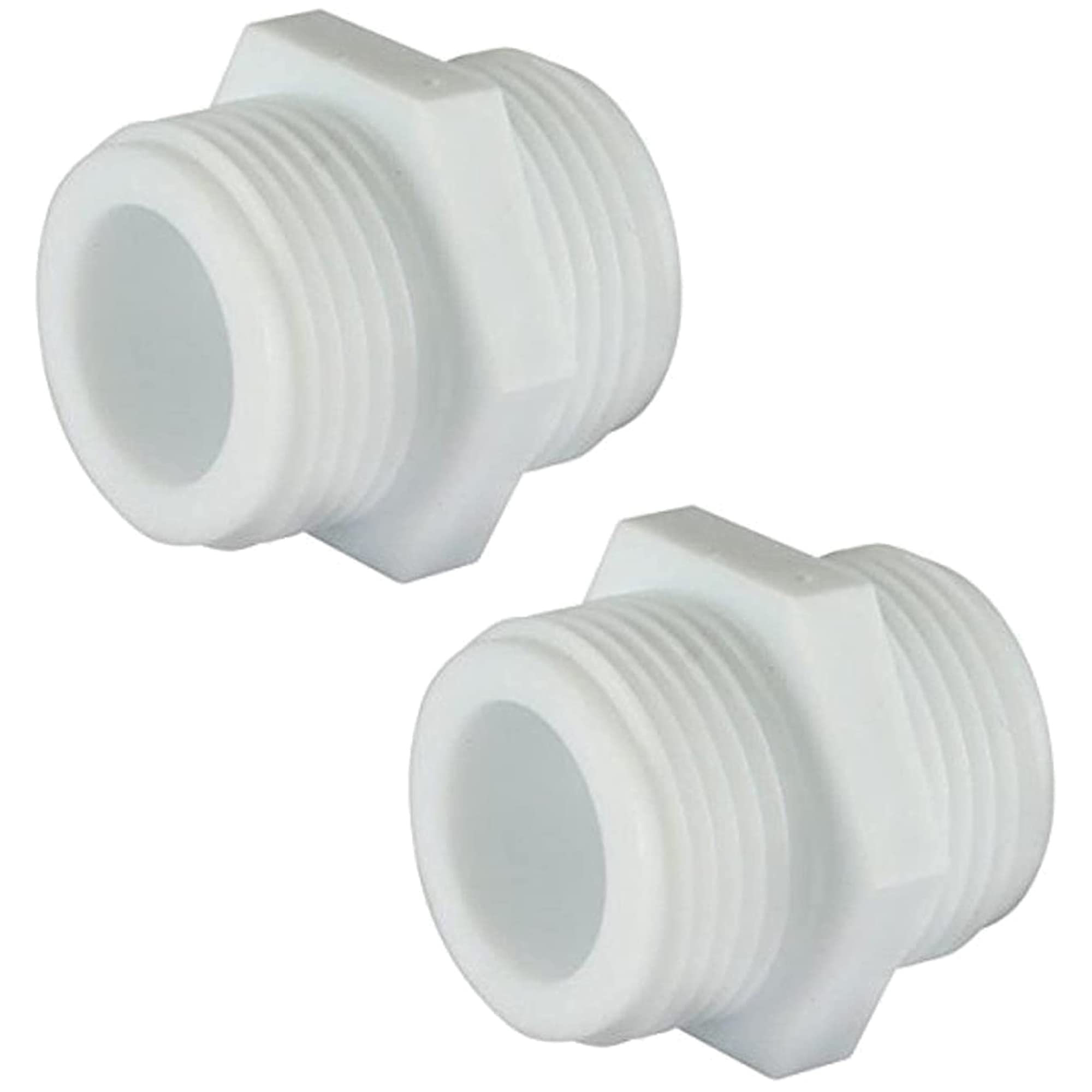fiXte Plastic Washing Machine Dish Washer Inlet Hose Connector 3/4" White/Off White Pack of 2