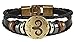 Hamoery Punk Alloy Leather Bracelet For Men Constellation Braided Rope Bracelet Bangle Wristband(Aries)