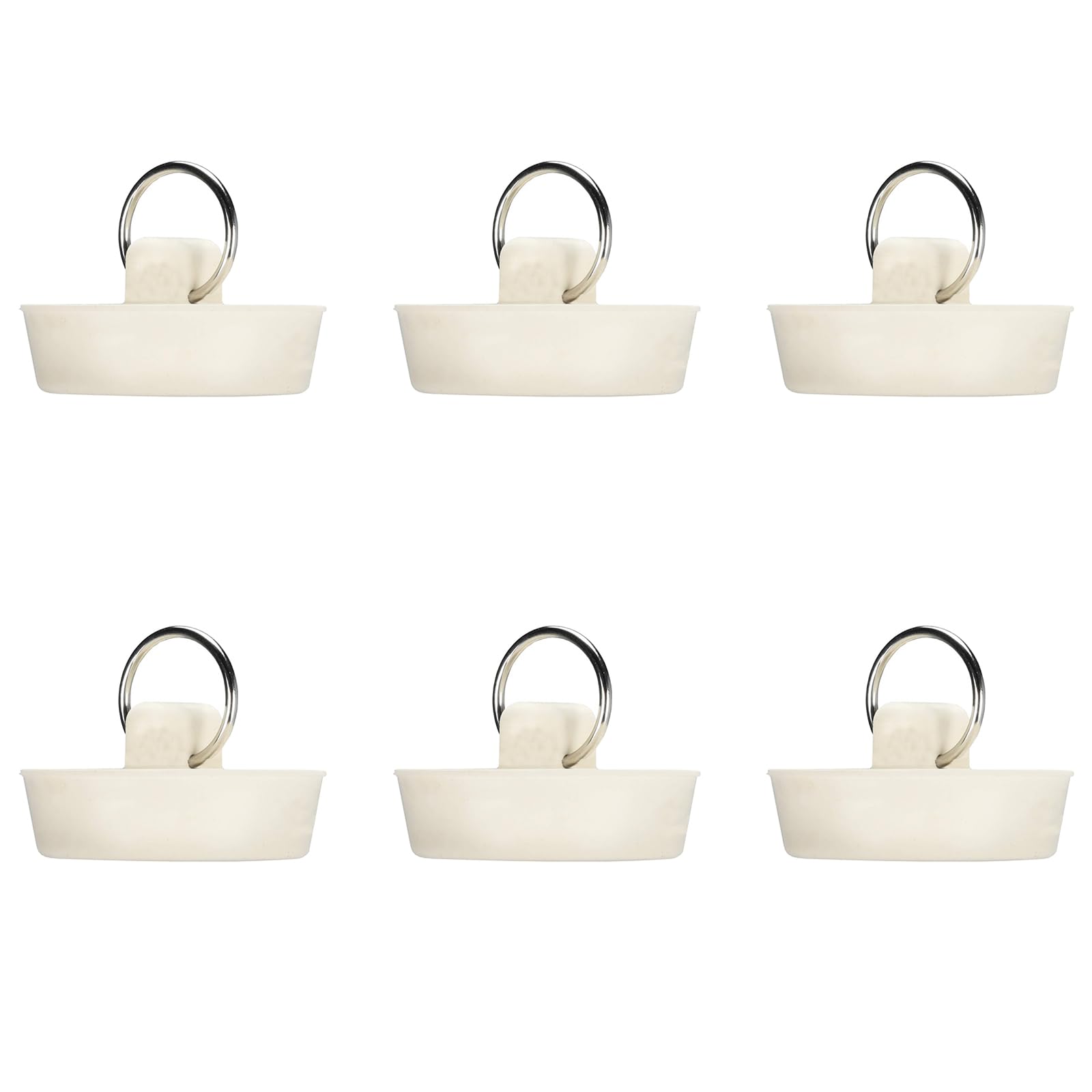 6Pcs Rubber Seal Plugs Covers with Hanging,White Bath Sink Plug,Drain Stoppers for Balcony,Kitchen Sinks For holes with a diameter of 38.5mm to 42mm