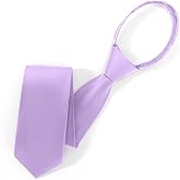 UETLRO Pre Tied Adjustable Black Zipper Ties for Men 3.15" (8CM) Womens Solid Color Necktie