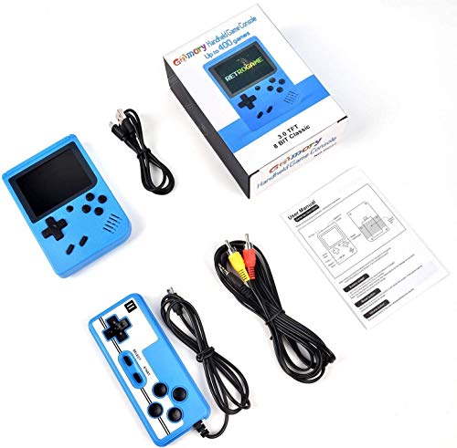 Gamory Console di Gioco Portatile Gameboy Portatile con 400 Giochi Classici LCD Classico da 3 Pollici per 2 Giocatori Supporto TV Console per Giochi Portatili 3 Ore+ per Bambini Adulti