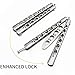 Butterfly Knife Trainer,Stainless Steel Blunt Practice Balisong Dull Pocket Training Knives Tool (steel color)