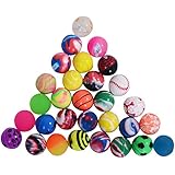 Onepine 30PCS Bouncy Balls Assorted Rubber Balls,Party Bag Filler,High Bouncing Balls for Kids