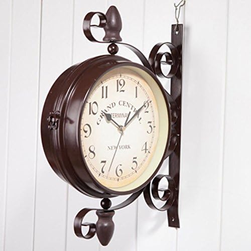 Naibang Vintage Wall Clock Double Sided Mount Station Garden Antique Retro Wall Decor Xmas