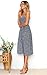 Angashion Women's Dresses-Summer Floral Bohemian Spaghetti Strap Button Down Swing Midi Dress With Pockets, Navy Blue 1, Small