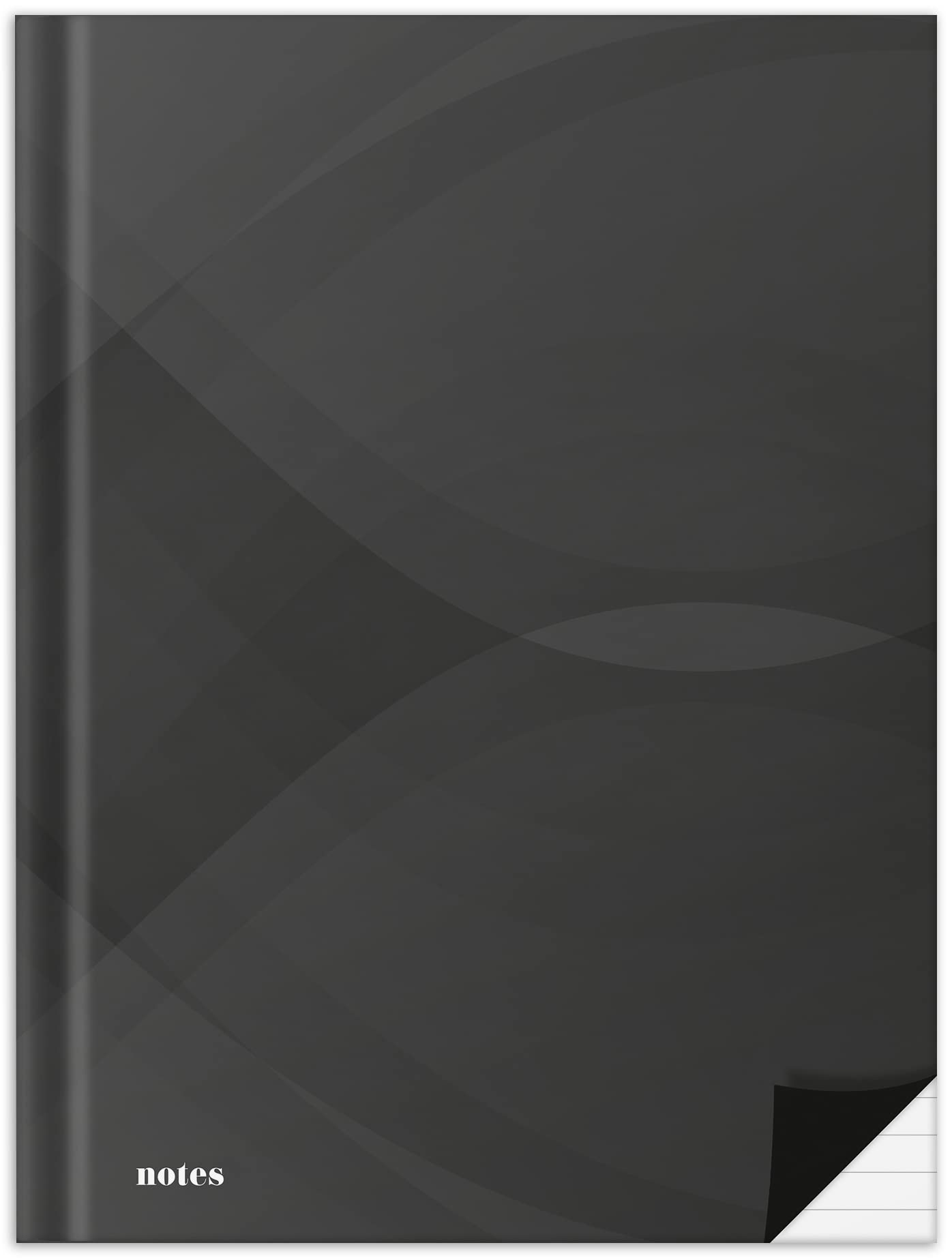 RNKVERLAG 46513 Notebook "Notes Carbon Black" in DIN A4 Lined with 96 Sheets 70 g/m², Pack of 1