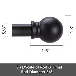GXOACKJ Curtain Rods for windows 32-48 inch, 5/8