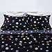 KFZ Solar System Planets Twin Bed Sheet Set for Kids Bed –Navy Blue 4 Pieces Bed Sheets with 1 Twin Fitted Sheet, 1 Flat Sheet, 2 Pillow Covers –Soft Brushed Microfiber Mattress Set for Room Decor