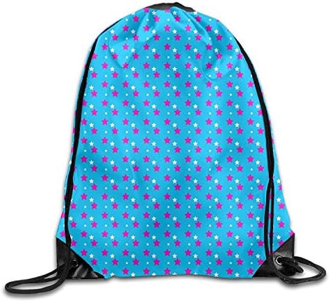 Blue Red Stars Thanksgiving Unisex Gym Drawstring Shoulder Bag Backpack String Bags