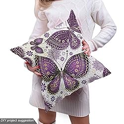 Ambesonne Natural Fabric by The Yard, Butterflies