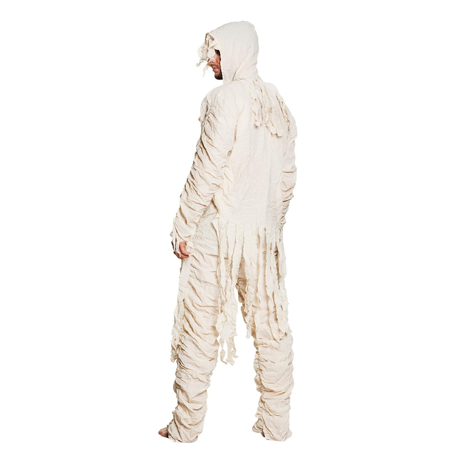 Boland - Costume for adults mummy jumpsuit with hood, horror party, carnival, theme party, Halloween, White
