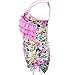 qyqkfly Little/Big Girls One Piece Adjustable Bathing Suit Modest Ruffle Swimwear 2Y-14Y Swimsuit (FBA)