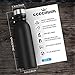Thermoflask, Eccomum 20 oz Vacuum flask, 18/8 Stainless Steel Double Wall Water Bottle, Insulated, BPA Free, Lightweight, Leak Proof, Wide Mouth with Finger Belt, Finger-Print Free Texture - Black