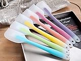 2 PCS Hygienic Solid Silicone Spatula Set, Bestga 100% FDA No BPA Heat Resistant One-piece Kitchen Cooking Utensils Set - Ergonomic Design, Easy Clean, Flexible Non Stick Baking Tool - Blue