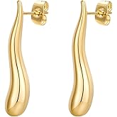 Airokiy White Pearl Stud Earrings for Women 18K Gold Plated Pearl Drop Earrings Lightweight Hypoallergenic Jewelry for Women