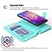 MODOS LOGICOS Case for Samsung Galaxy S10 Plus, [Detachable Wallet Folio][2 in 1][Zipper Cash Storage][14 Card Slots 1 Photo Window] PU Leather Purse with Removable Inner Magnetic TPU Case - Teal