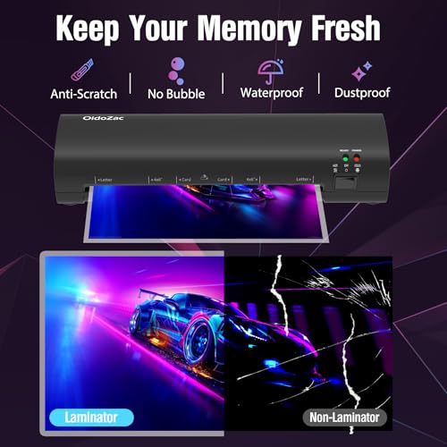 Laminator Machine, 9-Inch Letter Size Laminating Machine with 15 Laminating Pouches for Small Desktop, 4 in 1 Never Jam Thermal Laminator with Trimmer Corner Rounder for Office School Home