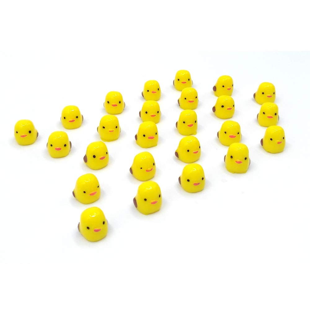 EMiEN 25PCS Little Chicken Chick Miniature Ornament for DIY Dollhouse Decoration Fairy Garden Plant Décor, Nice Decoration Accessories for Desk,Cabinet,Party etc.