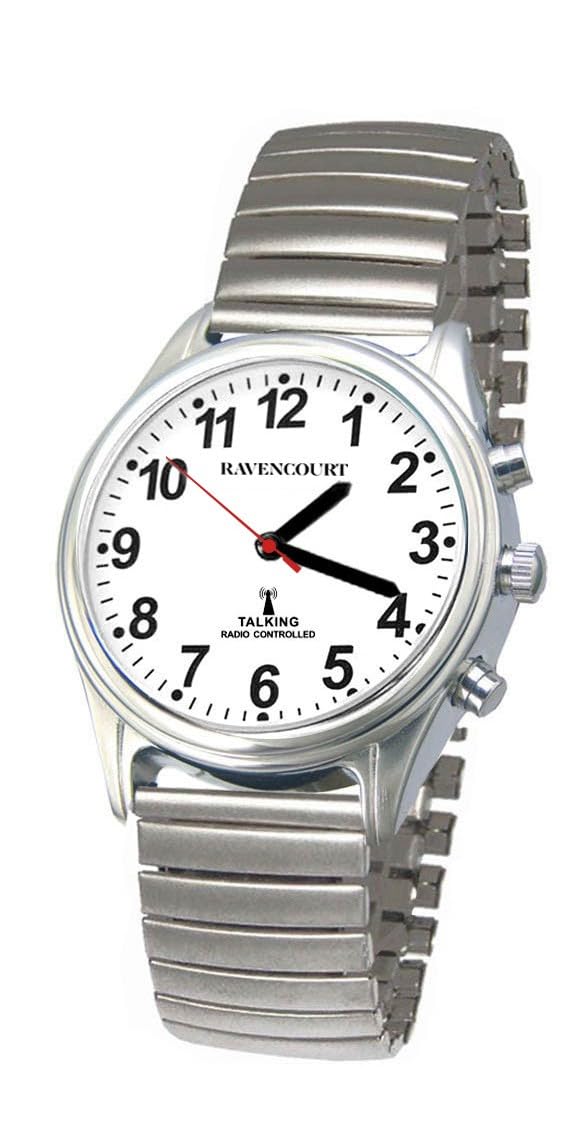 Ravencourt Living Talking Watch, for The Blind and Visually Impaired, Radio-Controlled for Ease and Accuracy, English Voice, Metal Strap, Large — image 1