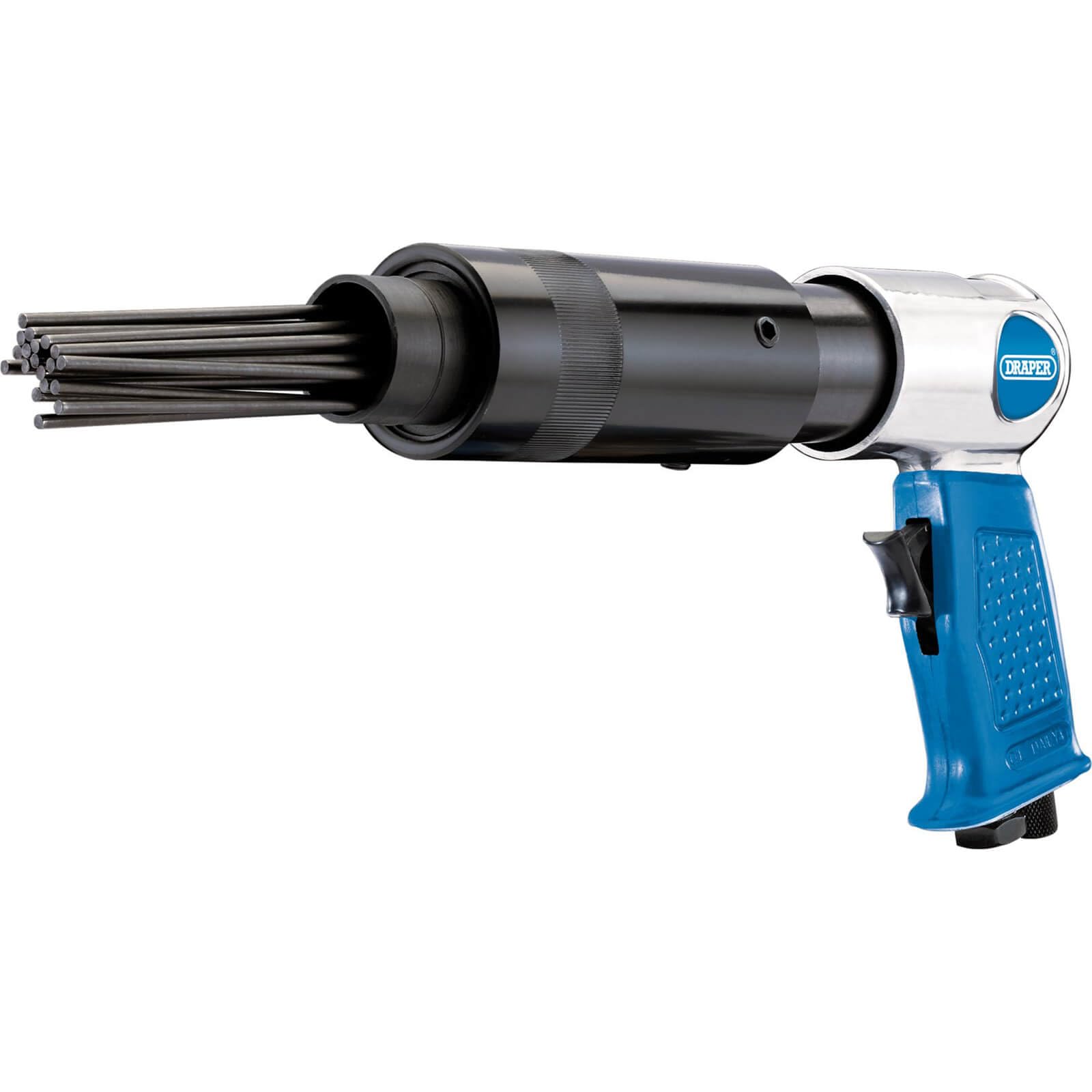 Draper 90 Psi Pistol Grip Needle Scaler | 1/4 Inch BSP Airline Connector | Lightweight Aluminium Housing | Heavy Duty Cleaning Tool | Front Exhaust | 84131