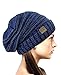 NYFASHION101 Oversized Baggy Slouchy Thick Winter Beanie Hat, Navy Mix