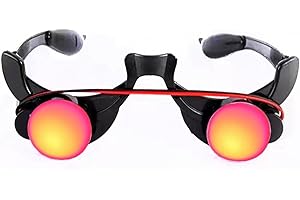 PURFUN Halloween Glow Glasses Light Up LED Glasses Devil Death Costume Flashing Red Eye Glasses Eyewear Rave Christmas Party Glowing Eyeglasses Goggles Props