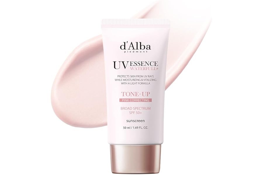 d’alba Piedmont Waterfull Tone-Up Sunscreen Serum BROAD SPECTRUM SPF 50 + Korean Sunscreen for Face, All Skin Tones, Sweat Proof Formula (1.69 fl.oz.)