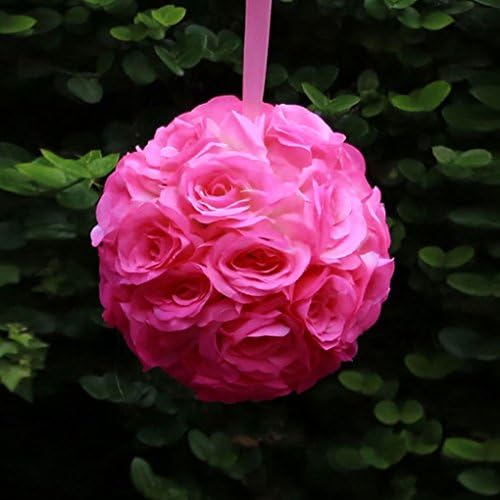 Mememall Fashion 9" Inch Rose Kissing Ball Pomander Flowers Crystal Pew Bows Wedding Decorations