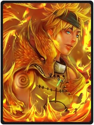 Anime Naruto Nine Tailed Fox Customize Throws Fleece Blanket Outdoor Travel Blankets Indoor 58"x80"