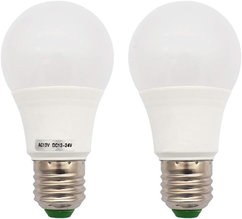 GRV E27 5W SMD LED AC12V/DC12V-24V Light Bulb 40W Incandescent Replacement for Solar System RV, Camper, Boat