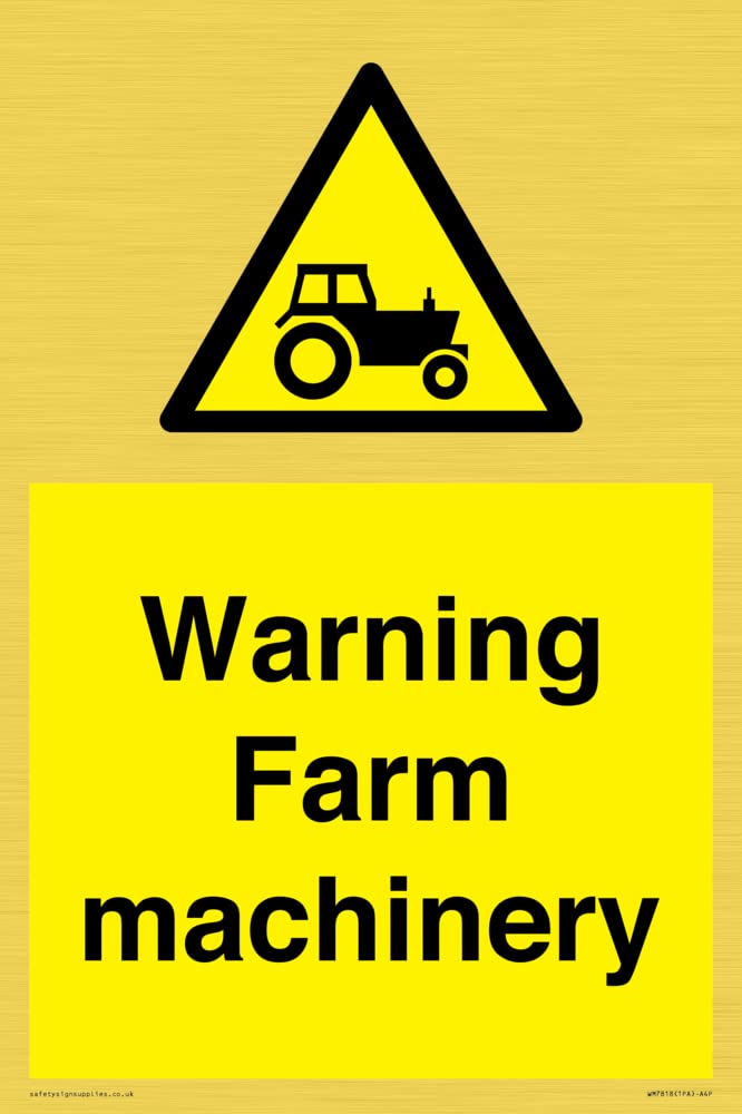 Warning Farm machinery Sign - 200x300mm - A4P