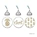 Andaz Press Birthday Chocolate Drop Labels Trio, Fits Kisses Party Favors, Gold Pineapples, 216-Pack