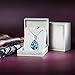 QIANSE “Venice Dream” Pendant Necklace Made with Teardrop Ocean Blue Crystals, Jewelry for Women, Birthday Gifts for her