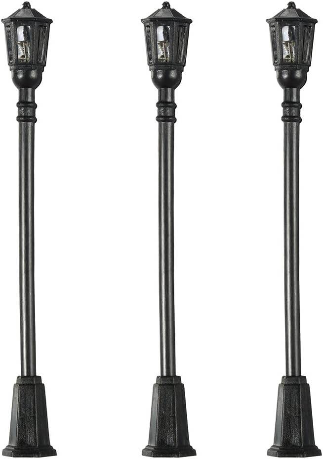 NAJING 10pcs LED Plastic Model Park Courtyard Lanterns Lamp Post Single Head Street Lights HO OO Scale 3V DC
